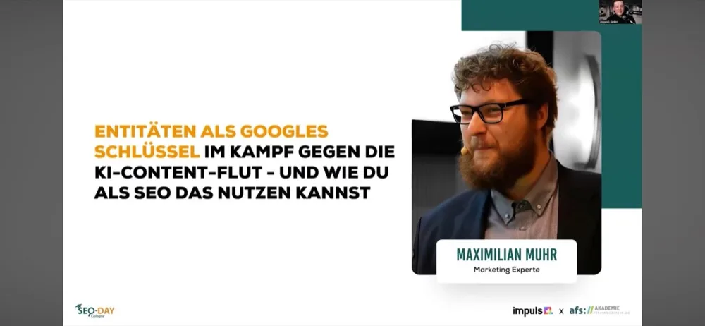 Maximilian D. Muhr im Vortrag auf dem SEOday 2024 in Köln